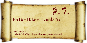 Halbritter Tamás névjegykártya