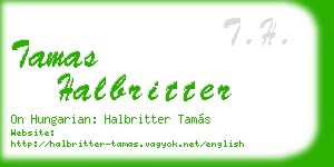 tamas halbritter business card