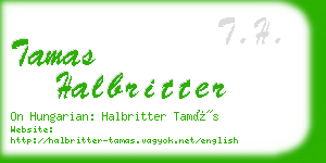 tamas halbritter business card